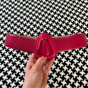 Vintage 80s 90s deep magenta leather belt